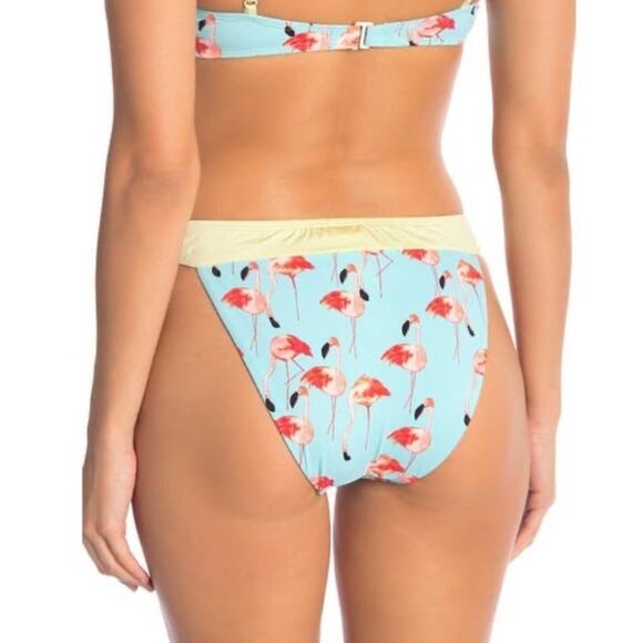 NEW Bikini Lab Flamingo Turquoise Bikini Bottom Size Medium NEW - Picture 1 of 7